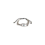 Evil Eye Cubic Zirconia Adjustable Silver Tone Bracelet
