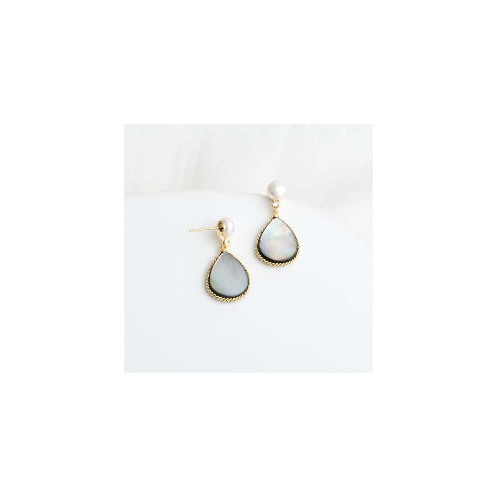Handmade Teardrop Shell Dangle Drop Earrings for Women