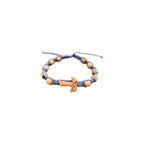 St Francis Of Assisi Tau Cross Charm With Ten Prayer Beads One Decade Rosary Bracelet