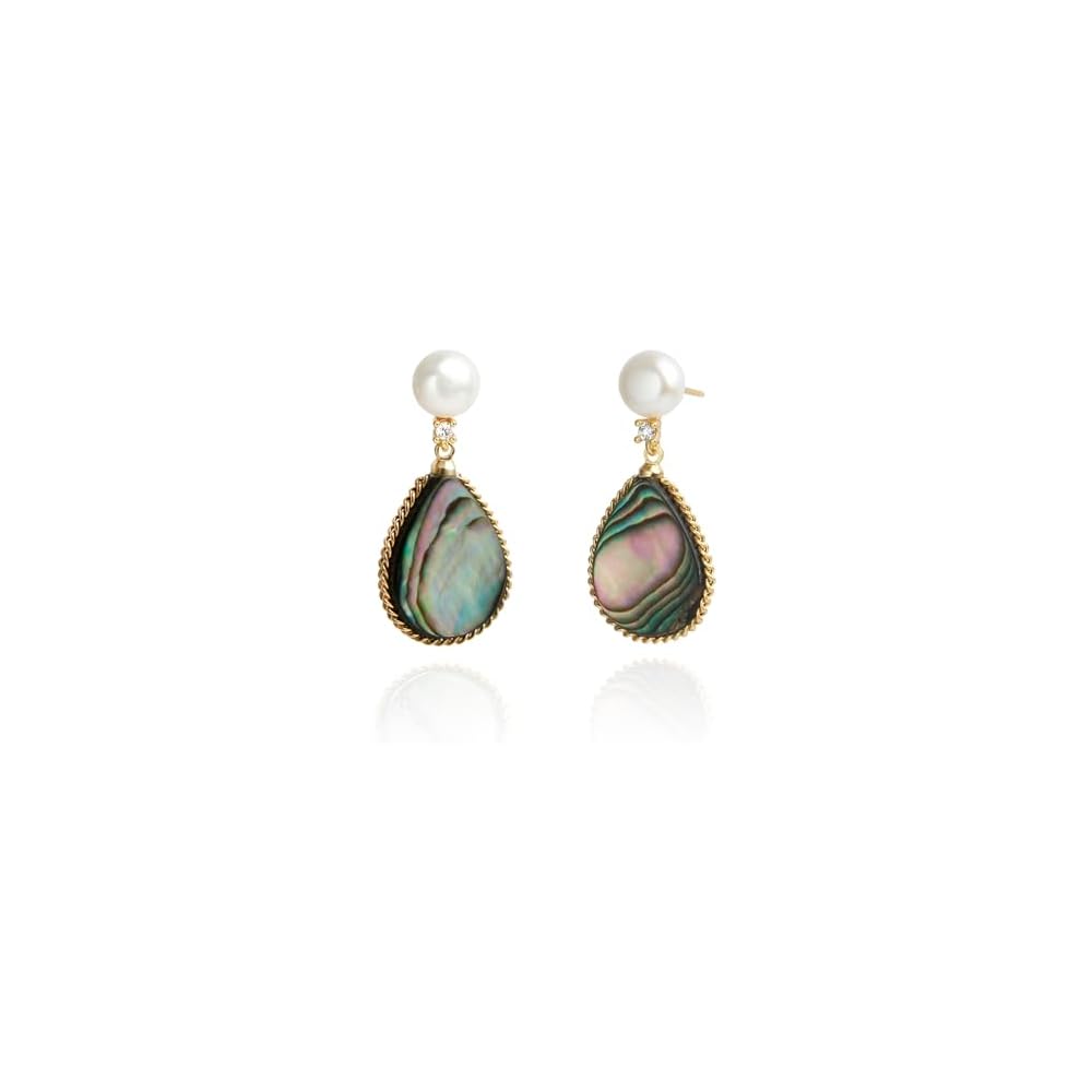 Handmade Teardrop Shell Dangle Drop Earrings for Women