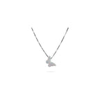 AVNIS Opal Butterfly Necklace Gift for Women Girl Teens Delicate Synthetic Opal jewelry Sterling Silver 925 Box Chain 16"+extension