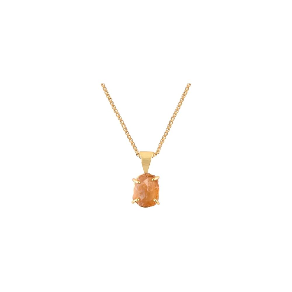 Genuine Raw MultiColor Gemstone Dainty Pendant Necklace for Women