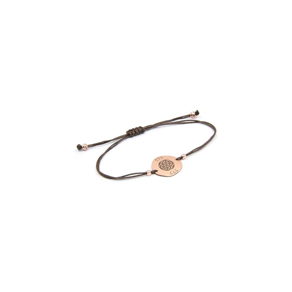 777 Grigori Grabovoi Pure Copper Adjustable Rope Bracelet with Life Flower Detail by SBUniqueDesign™ for Balance & Harmony