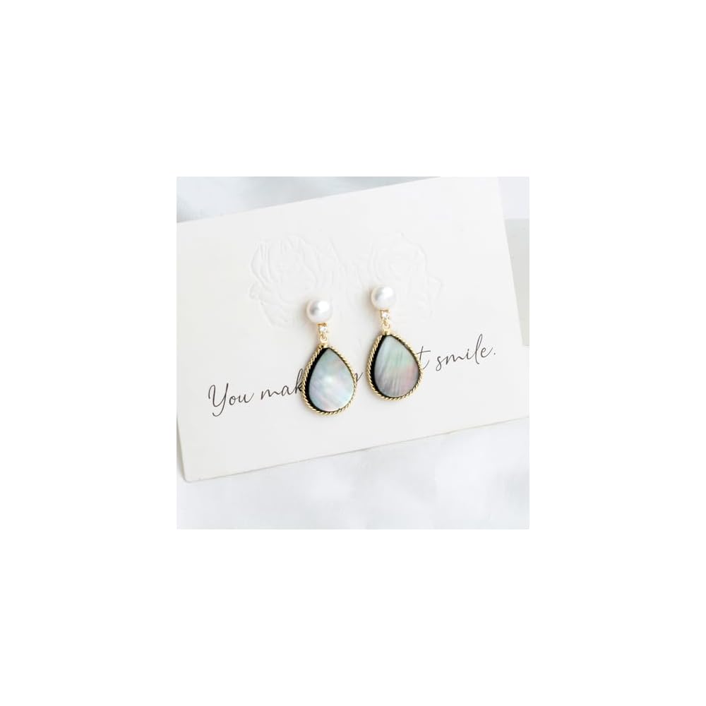 Handmade Teardrop Shell Dangle Drop Earrings for Women