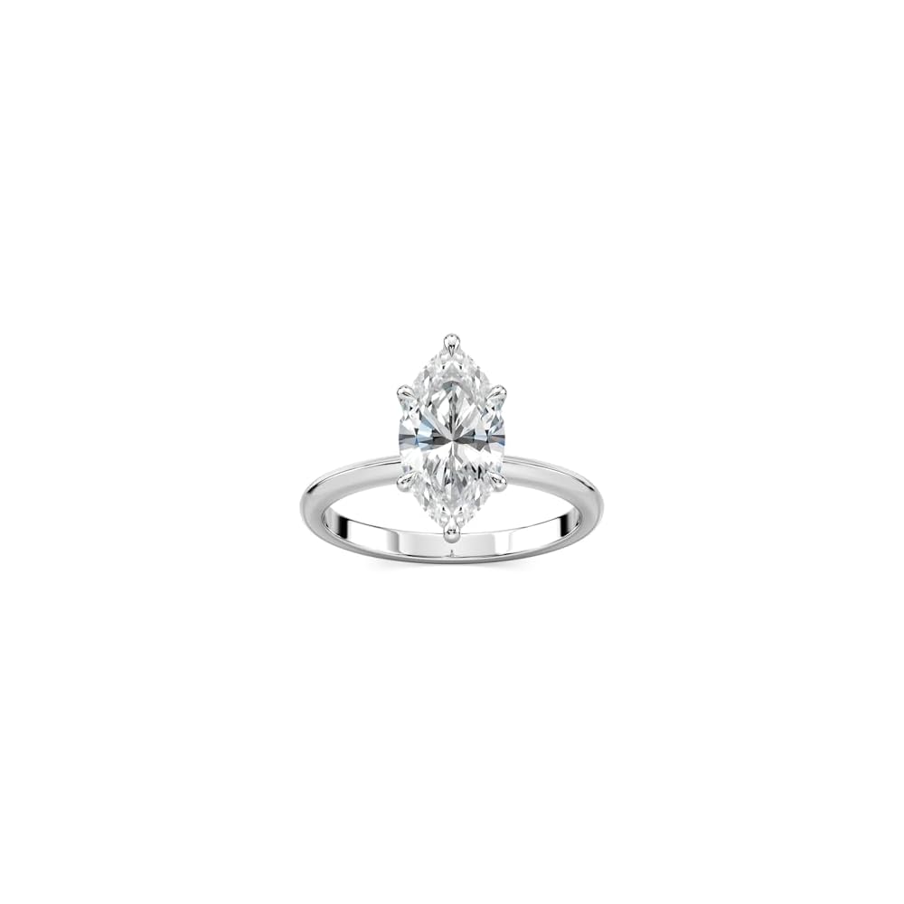 2.00 CT TO 10.00 CT Carat Marquise Cut Moissanite Solitaire Ring 925 Sterling Silver Engagement Wedding Promise Band D Color VVS Clarity