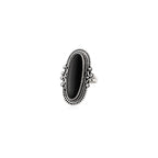 925 Sterling Silver Blue Copper Turquoise Ring for Women Handmade Oval Statement Ring with Purple Turquoise Black Onyx Option, Vintage Boho Jewelry Gift