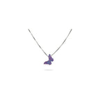 AVNIS Opal Butterfly Necklace Gift for Women Girl Teens Delicate Synthetic Opal jewelry Sterling Silver 925 Box Chain 16"+extension