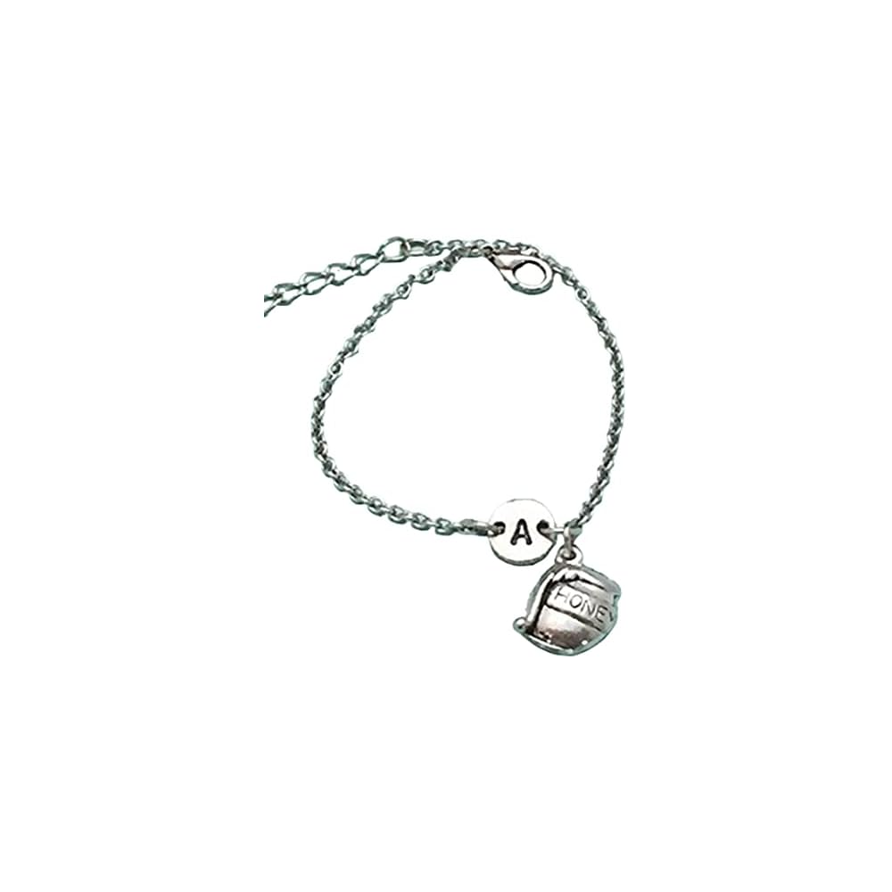 Honey pot charm bracelet, honey pot charm, adjustable bracelet, food, personalized bracelet, initial bracelet, initial charm, monogram