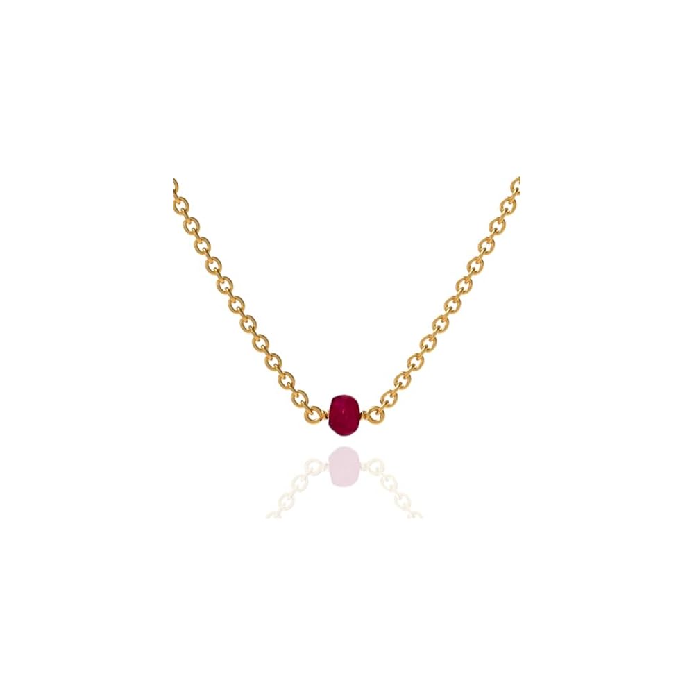 Ruby Crystal Bead Pendant Necklaces for Women