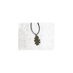 Oak Leaf Necklace Bronze Plated Oak Leaf Synthetic Suede Cord Long Necklace Woodland Treasure Jewelry Party Costume Accessory