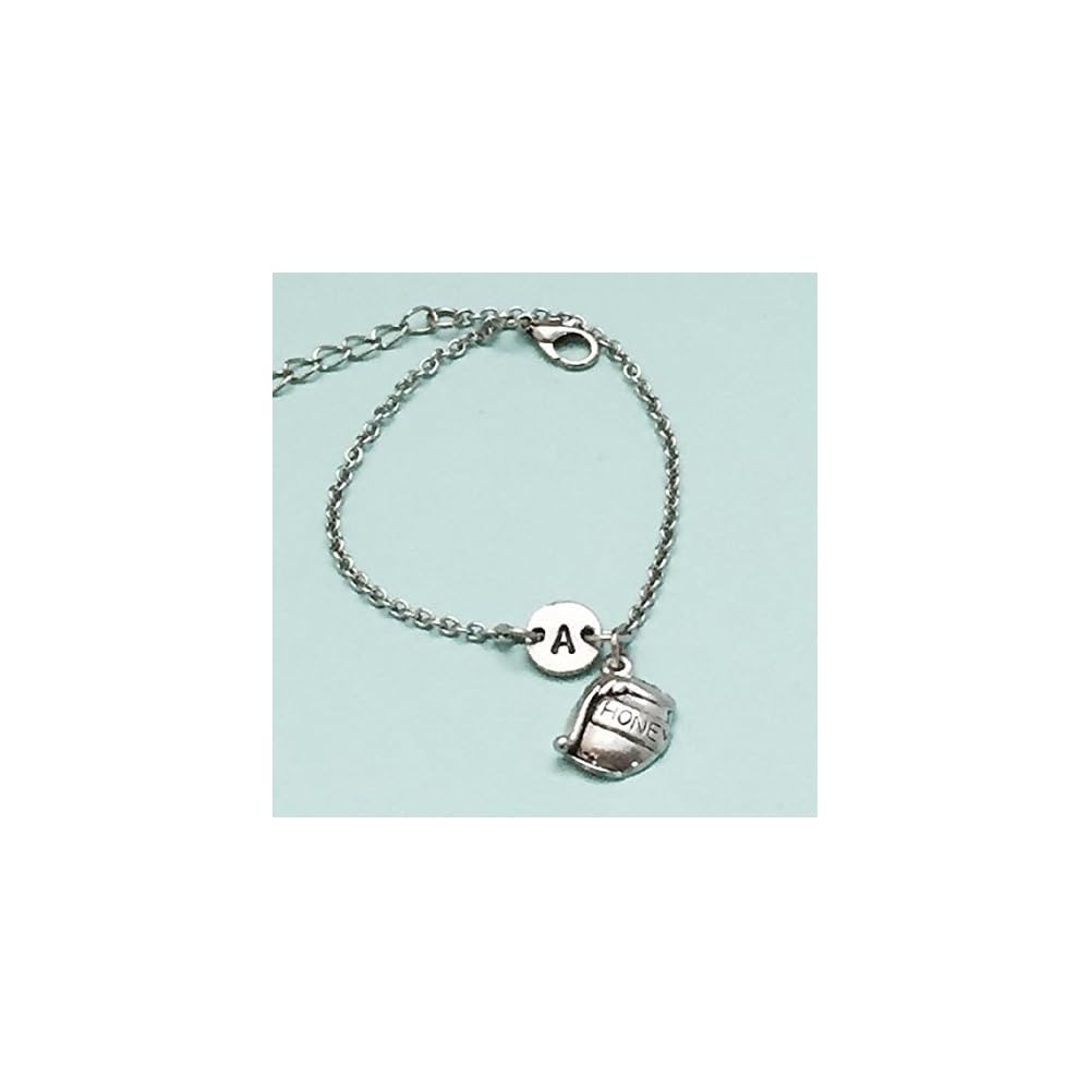Honey pot charm bracelet, honey pot charm, adjustable bracelet, food, personalized bracelet, initial bracelet, initial charm, monogram