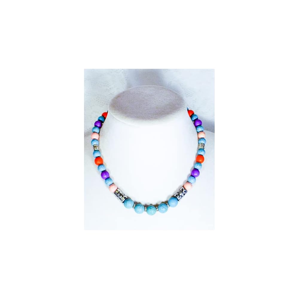 Cynthia Lynn "ARIZONA SUNRISE" Turquoise Blue and Multi-Color Howlite Beaded Drop Earrings
