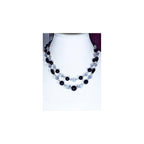 Cynthia Lynn "AUDREY" Black Onyx and Grey Cats Eyel Beaded Silver Drop Earrings