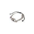 Evil Eye Cubic Zirconia Adjustable Silver Tone Bracelet