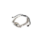 Evil Eye Cubic Zirconia Adjustable Silver Tone Bracelet