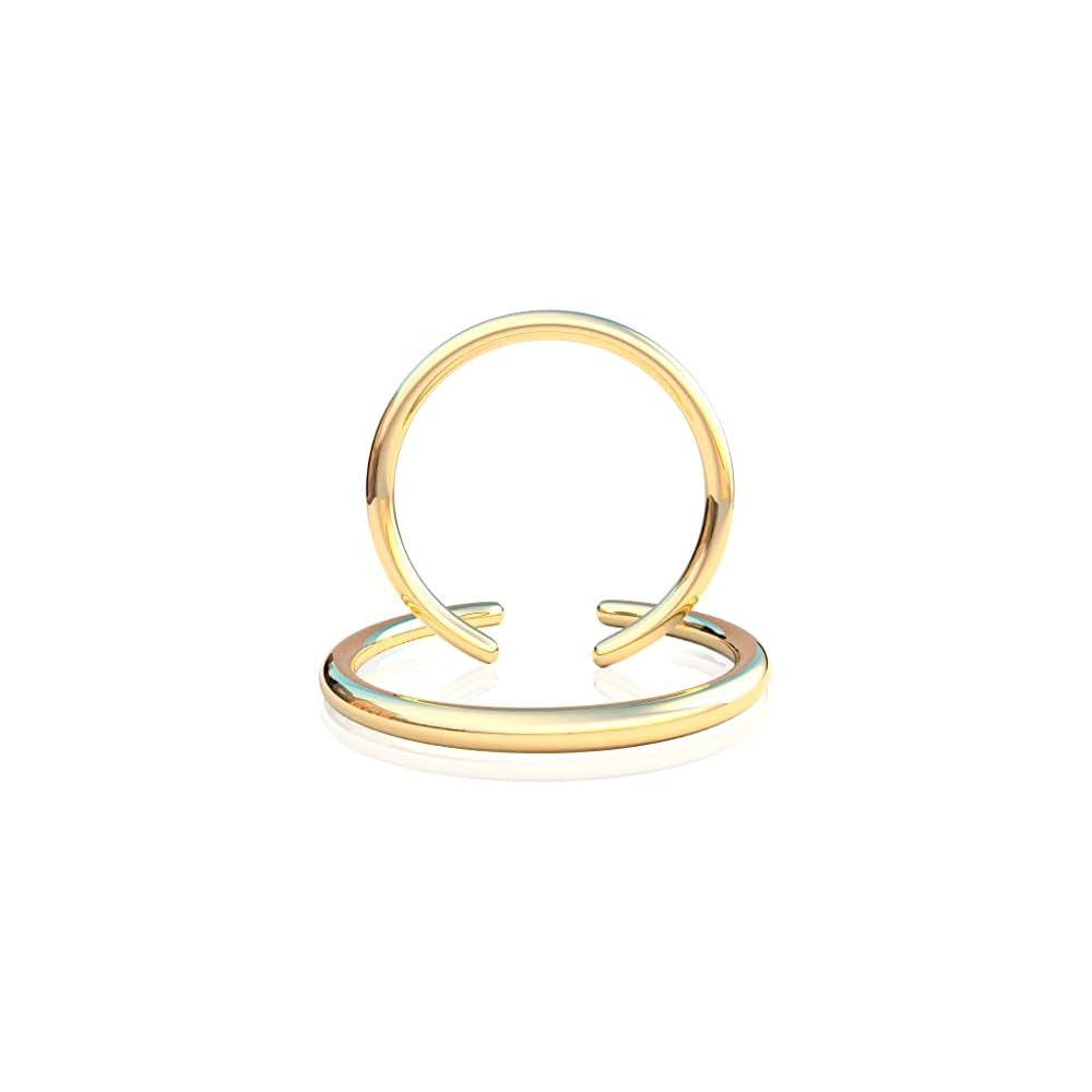 Set Of Two Double Fake Conch Piercings - 18 Gauge Faux Conch Rings, Gold Fake Conch Hoops - 14K Gold Filled Fake Conch Jewelry