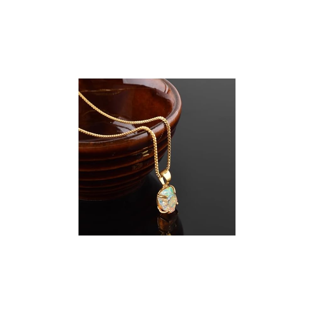 Genuine Raw MultiColor Gemstone Dainty Pendant Necklace for Women