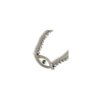 Evil Eye Cubic Zirconia Adjustable Silver Tone Bracelet