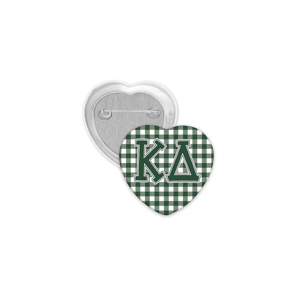 Kappa Delta Pin Set, KD Teddy Bear and Gingham Heart Sorority Buttons