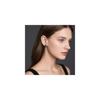 Black Pearl Stud Earrings Security Screw Back Akoya Round Pearl