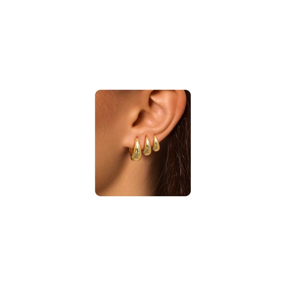 Surgical Steel Small Gold Huggie Hoop Earrings for Women Hypoallergenic