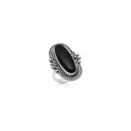 925 Sterling Silver Blue Copper Turquoise Ring for Women Handmade Oval Statement Ring with Purple Turquoise Black Onyx Option, Vintage Boho Jewelry Gift