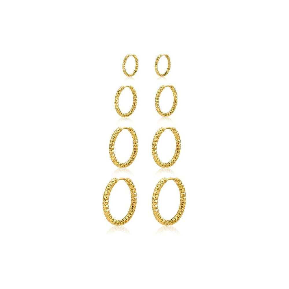 Surgical Steel Small Gold Huggie Hoop Earrings for Women Hypoallergenic