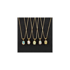 Genuine Raw MultiColor Gemstone Dainty Pendant Necklace for Women