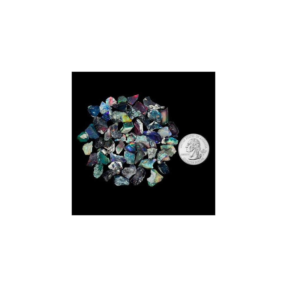 20pcs Raw Black Opal Gemstone and Crystals, Wholesale Gemstone Lot, Rough Crystals, Rock Stones, Jewelry Making Supplies, DIY & Crafts, AA+ Grade (6-10mm)