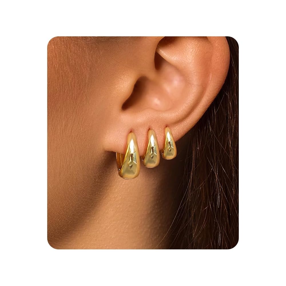 Surgical Steel Small Gold Huggie Hoop Earrings for Women Hypoallergenic