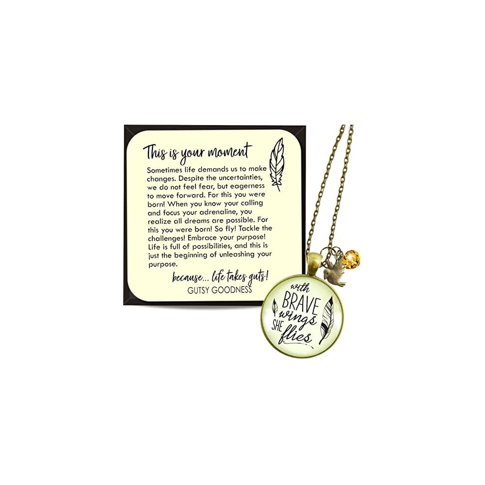 Gutsy Goodness Be Brave Necklaces Meaningful Handmade Be You Bravely Courage Message Jewelry Boho Chic Charms
