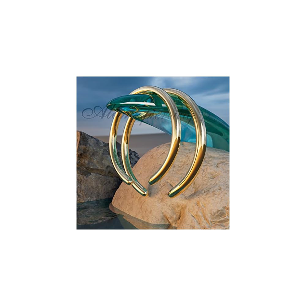 Set Of Two Double Fake Conch Piercings - 18 Gauge Faux Conch Rings, Gold Fake Conch Hoops - 14K Gold Filled Fake Conch Jewelry