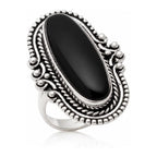 925 Sterling Silver Blue Copper Turquoise Ring for Women Handmade Oval Statement Ring with Purple Turquoise Black Onyx Option, Vintage Boho Jewelry Gift