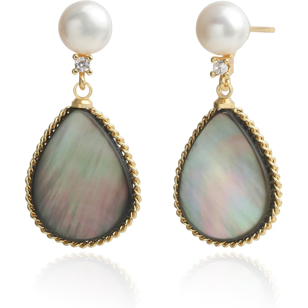 Handmade Teardrop Shell Dangle Drop Earrings for Women