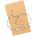 Large Hammered Wavy Hoops on Sterling Silver Earrings Boho Bohemian