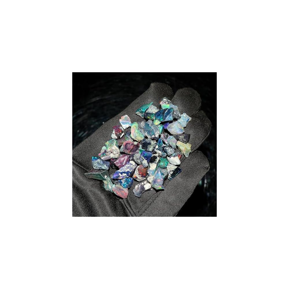 20pcs Raw Black Opal Gemstone and Crystals, Wholesale Gemstone Lot, Rough Crystals, Rock Stones, Jewelry Making Supplies, DIY & Crafts, AA+ Grade (6-10mm)