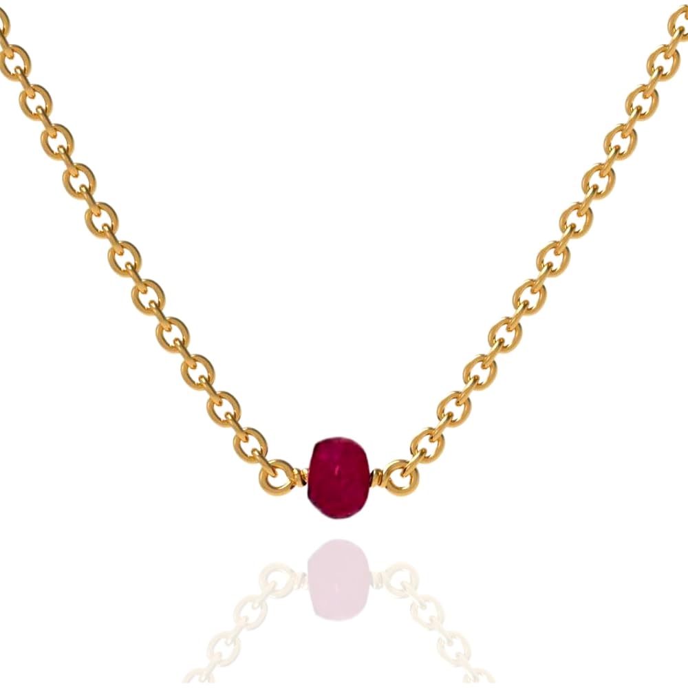 Ruby Crystal Bead Pendant Necklaces for Women