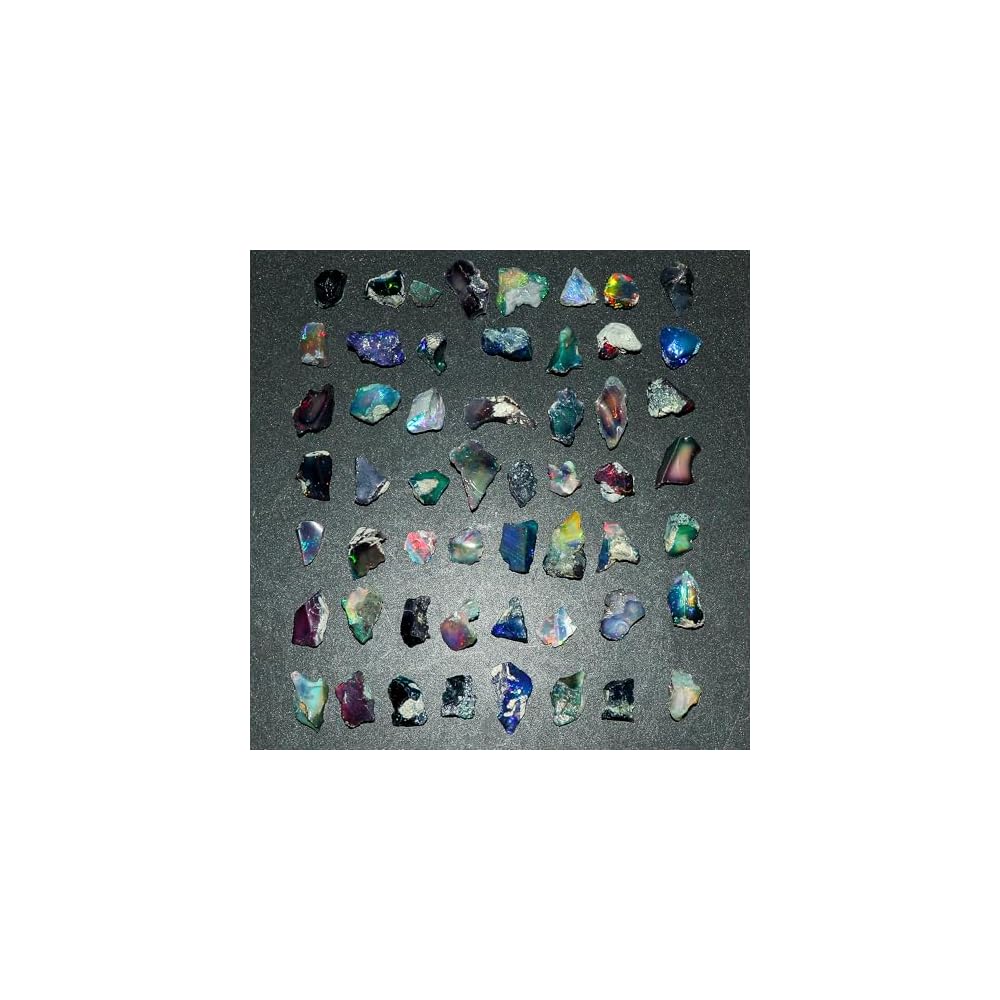 20pcs Raw Black Opal Gemstone and Crystals, Wholesale Gemstone Lot, Rough Crystals, Rock Stones, Jewelry Making Supplies, DIY & Crafts, AA+ Grade (6-10mm)